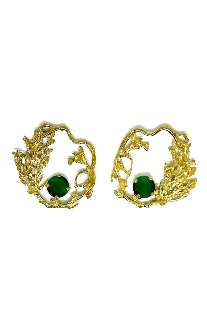 Brincos com Pedras Verdes