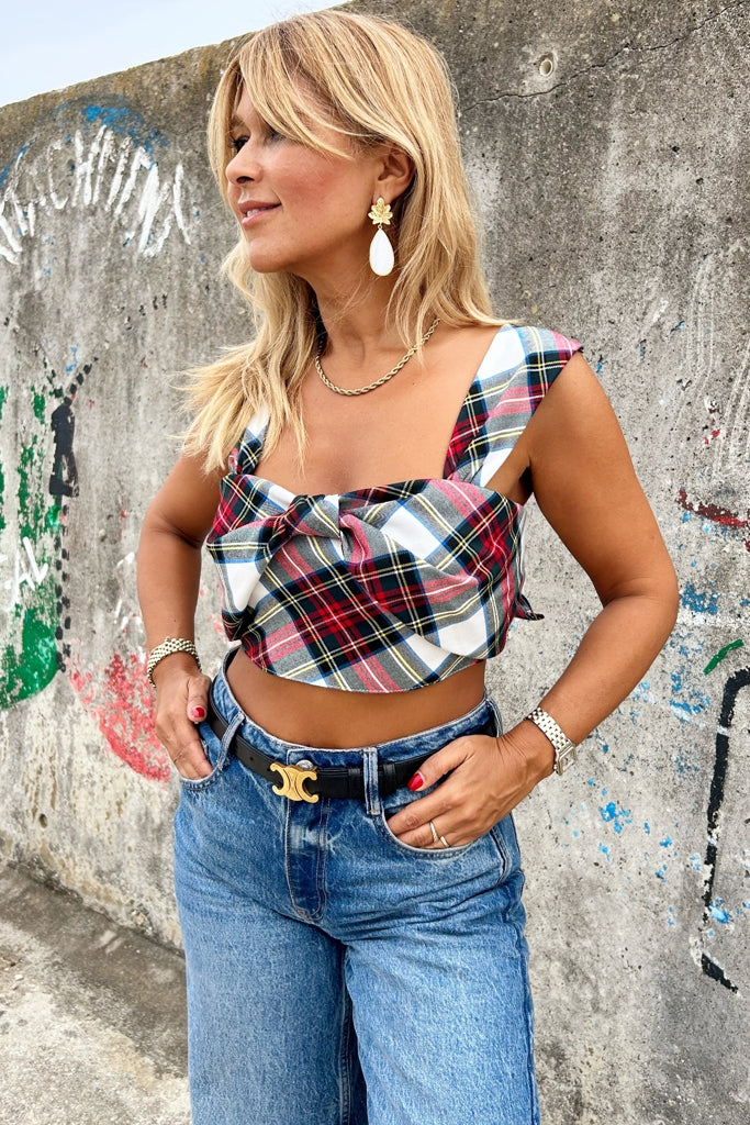 Blusa Edinburgh Tartan White