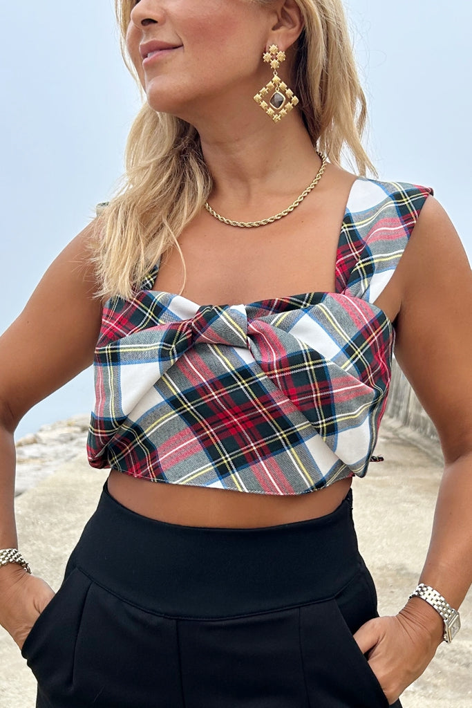 Blusa Edinburgh Tartan White