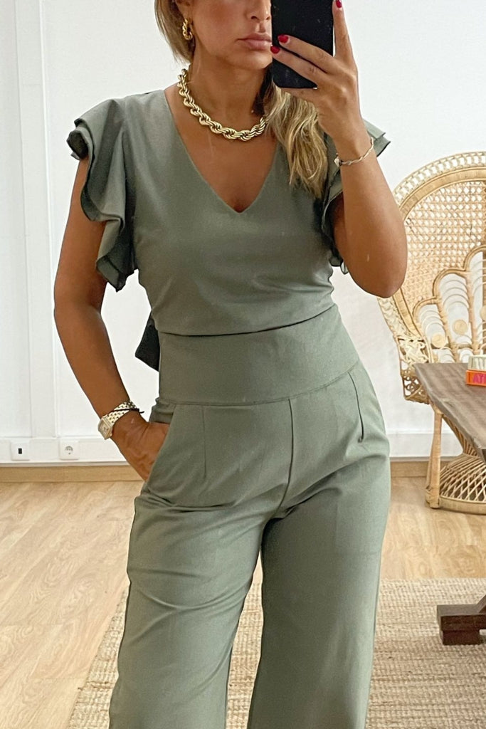 Blusa Elba Caqui Linho