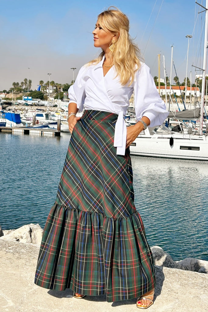 Saia Oia Tartan Green