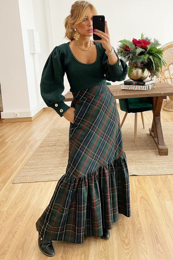 Saia Oia Tartan Green