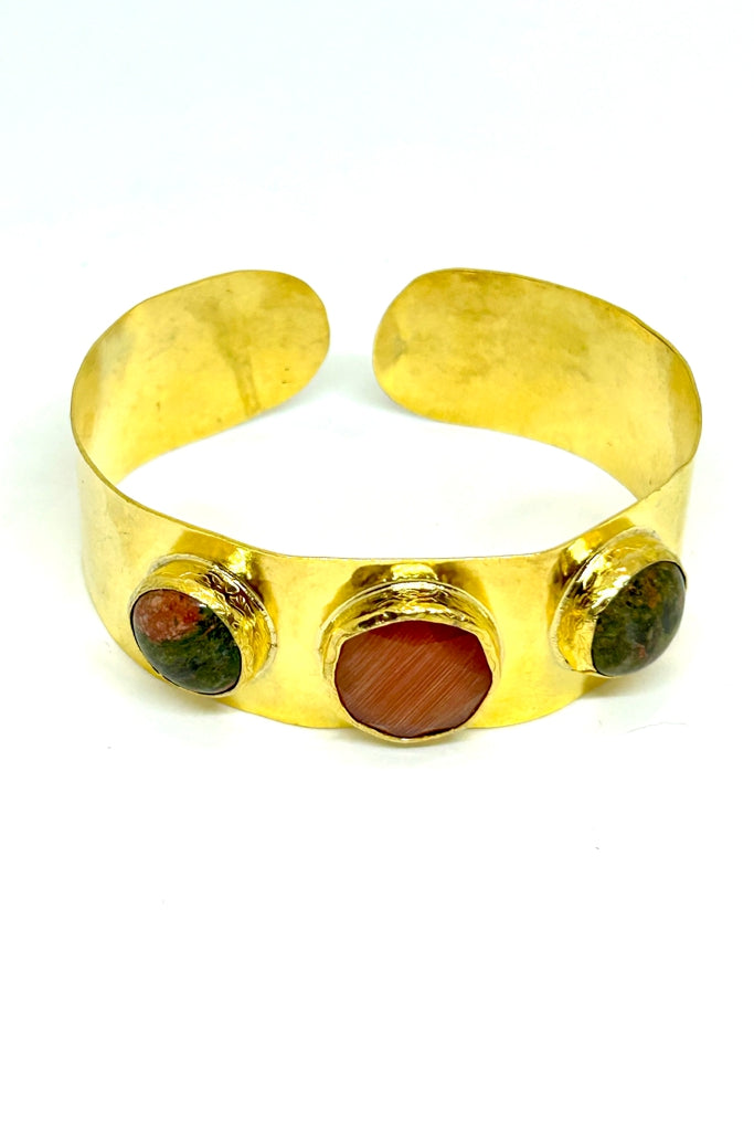 Pulseira Dourada com 3 Pedras