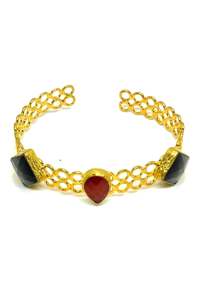 Pulseira Dourada com 3 Pedras