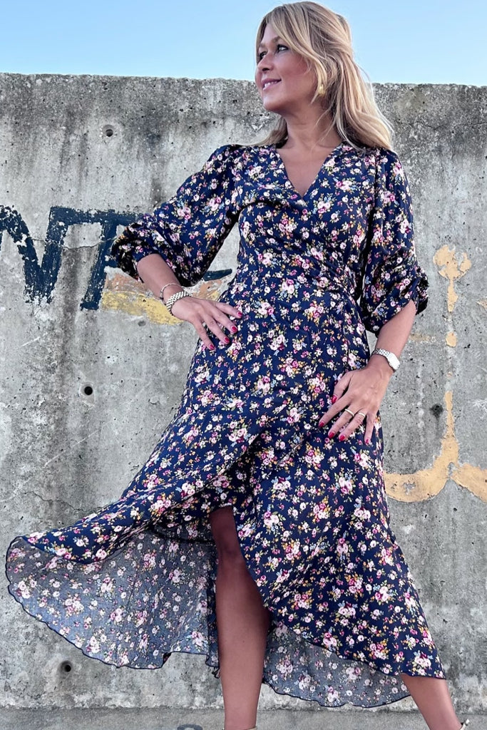 Vestido Rome Blue & Flowers
