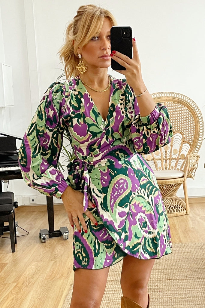 Vestido Berlin Green & Purple