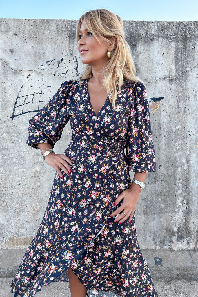 Vestido Rome Blue & Flowers