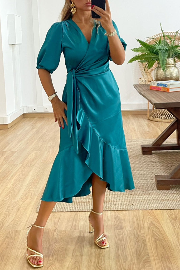 Vestido Marselha Teal Blue