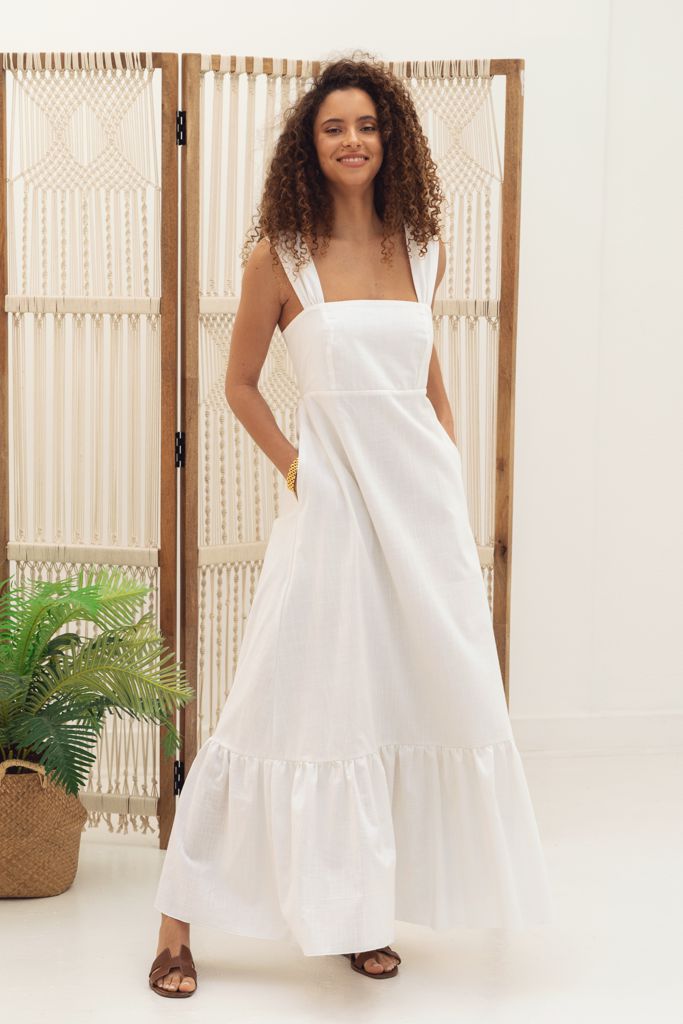 Vestido Buzios White Linho