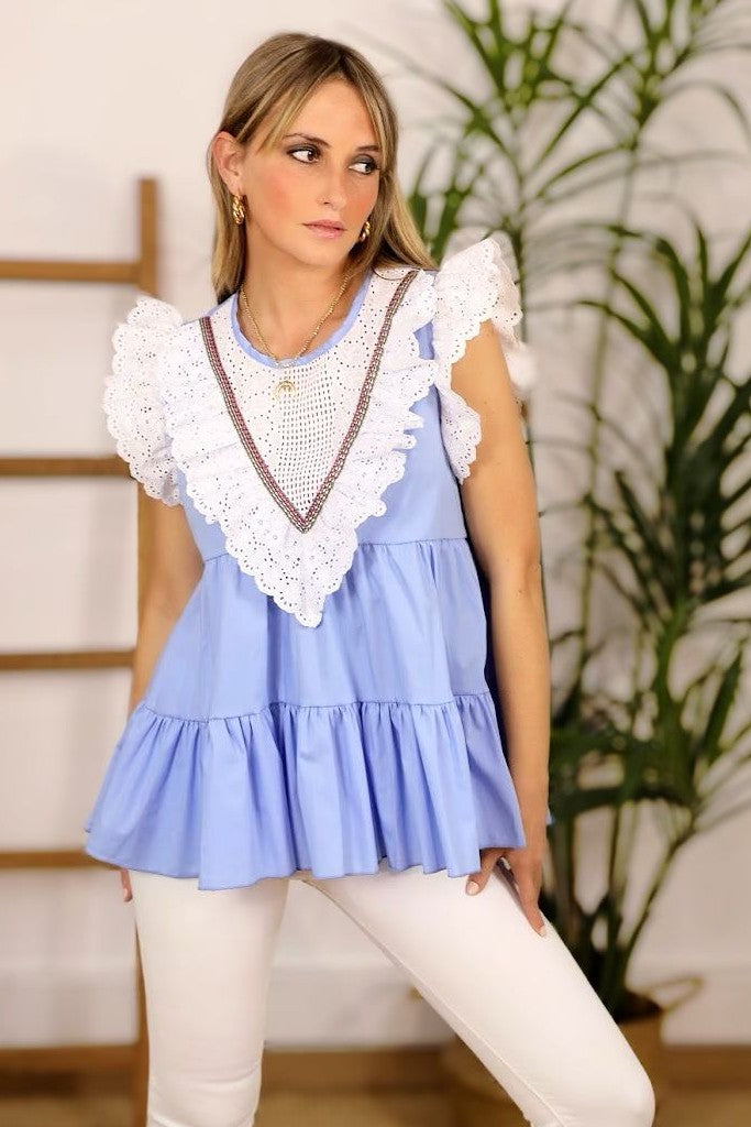 Blusa Elba Sky Blue