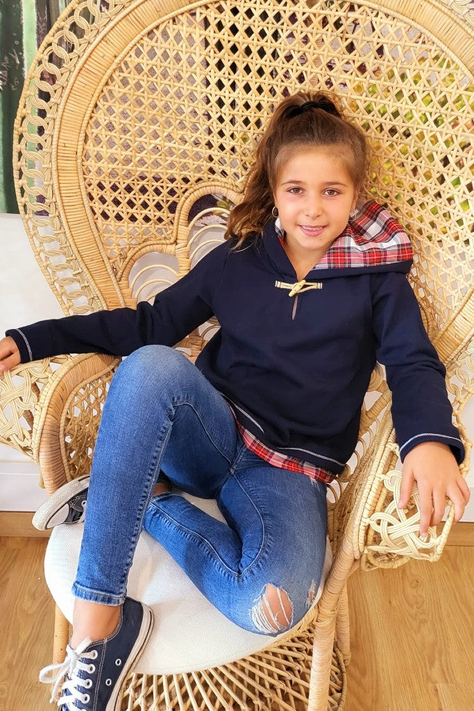 Sweatshirt Blue & Tartan
