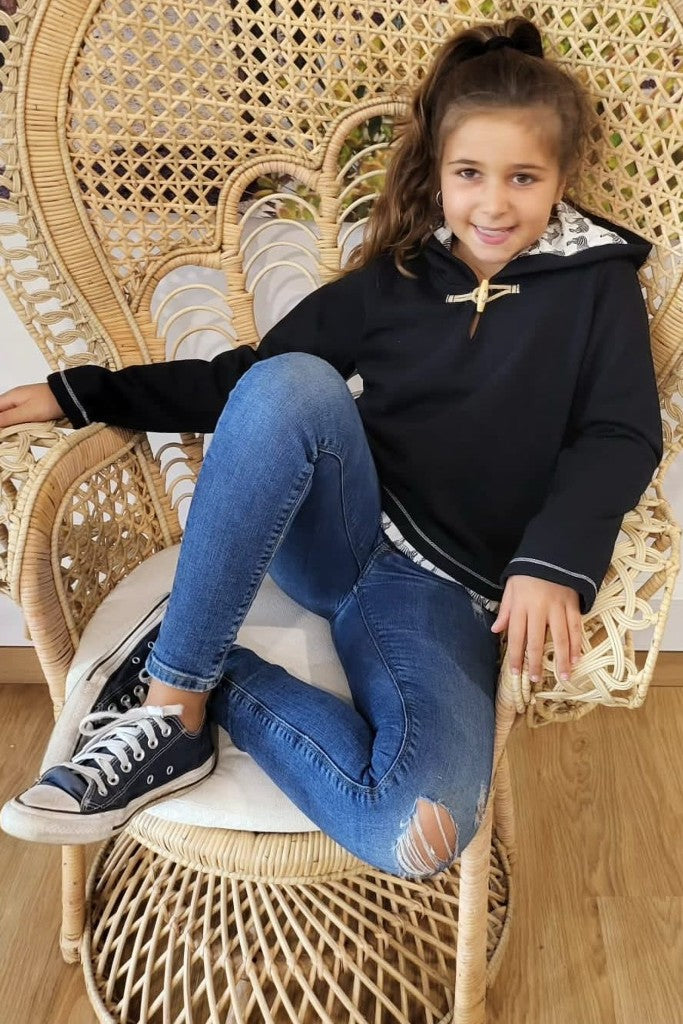 Sweatshirt Black & Zebra