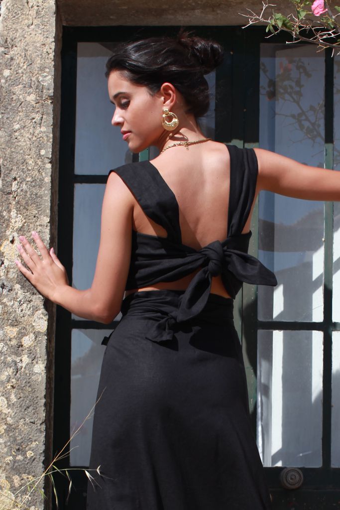 Blusa Illetes Black Linho