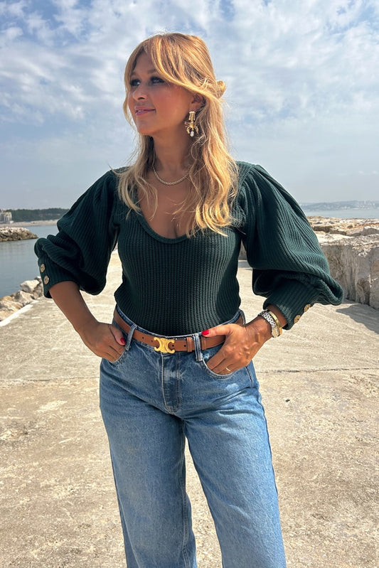 Knitted Blouse Munich Green