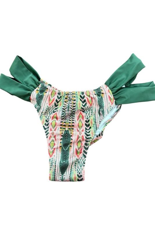 Cueca Biquini Etnic Green & Gold