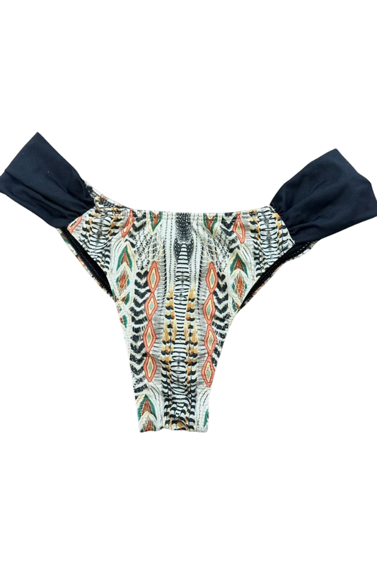 Cueca Biquini Etnic Brown & Gold