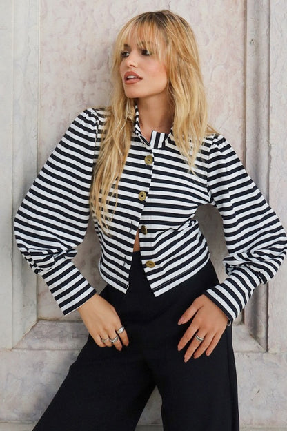 Cardigan Windsor Stripes Black