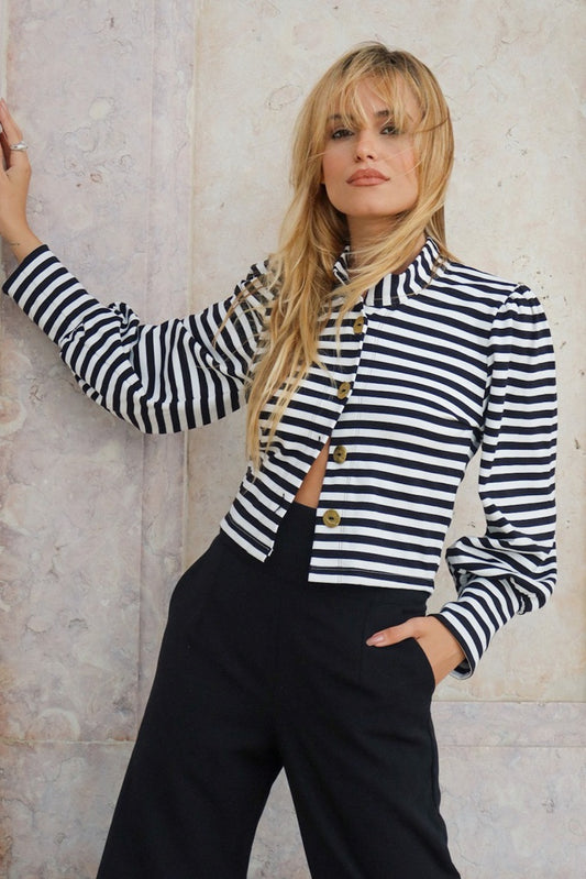 Cardigan Windsor Stripes Black