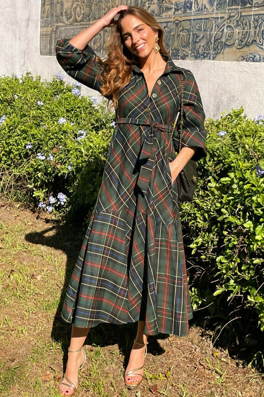 Dress Mary Tartan Green