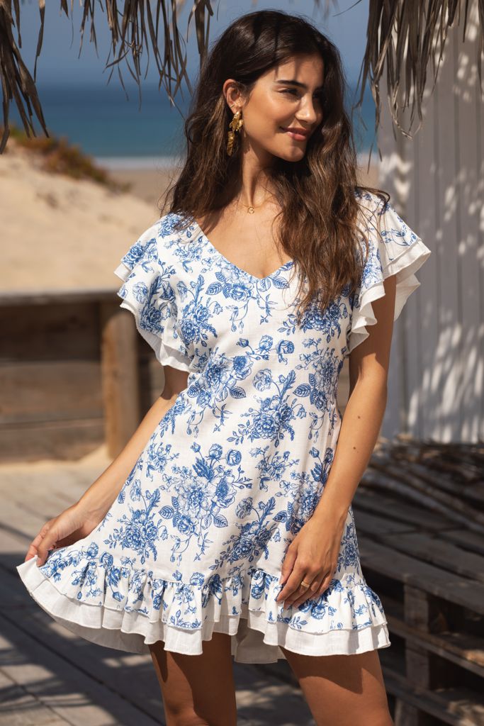 Vestido Tulum Blue Flowers