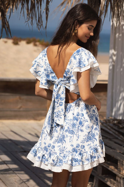 Vestido Tulum Blue Flowers