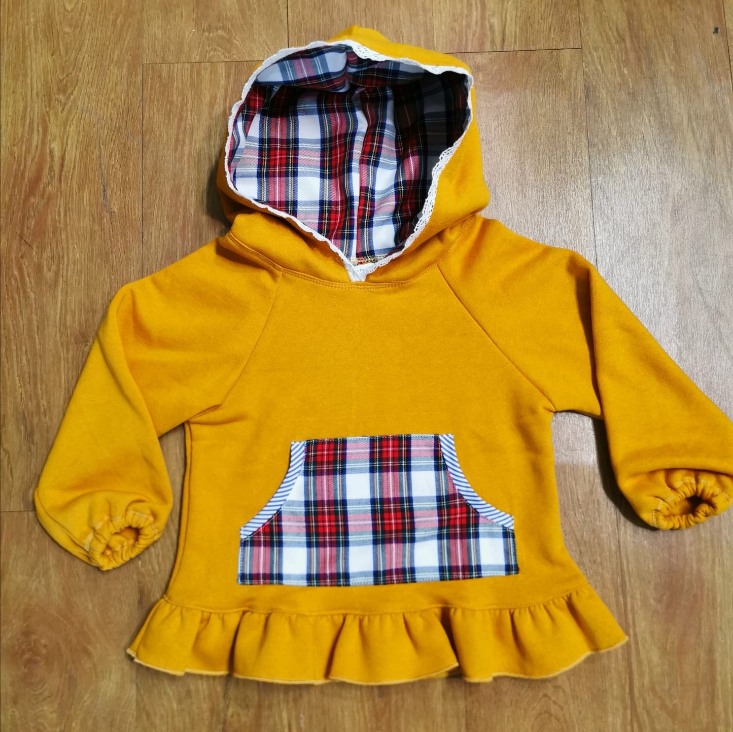 Sweatshirt Girl Yellow & Tartan